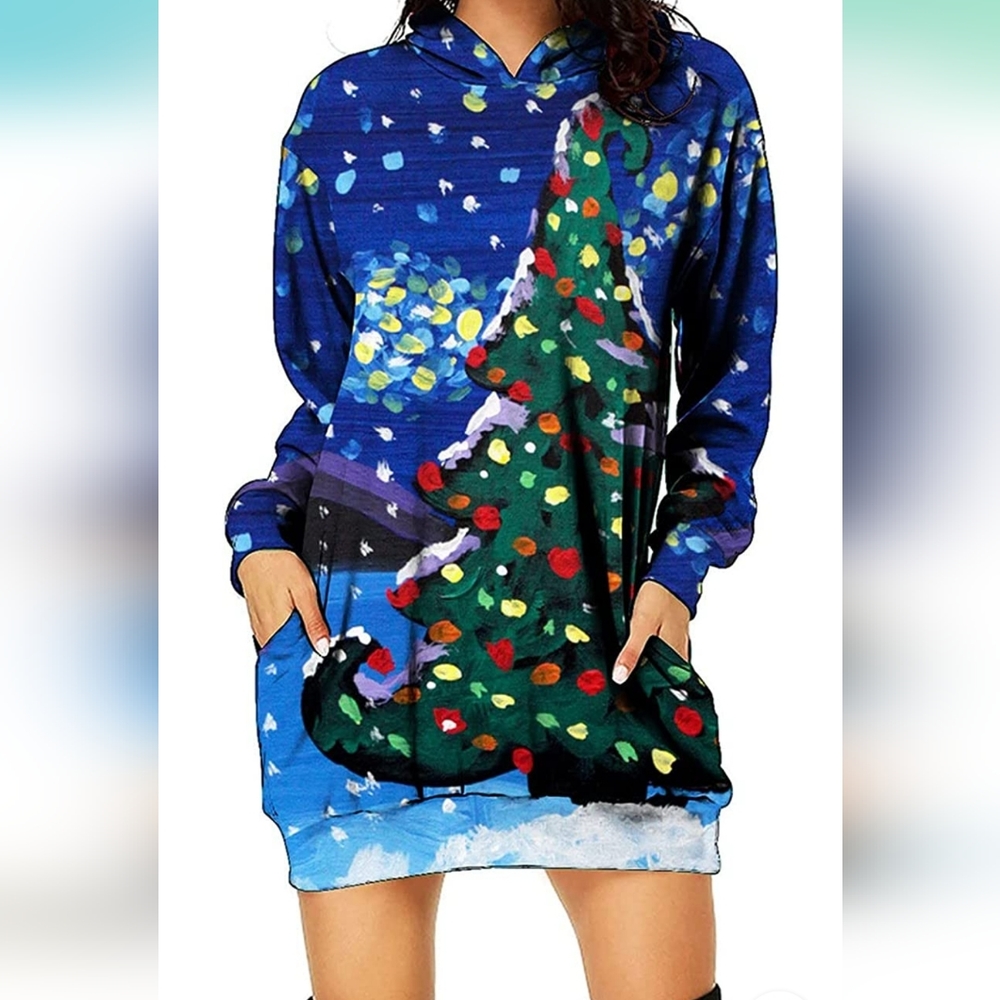 Winter Pullover Hoodie Dress M
